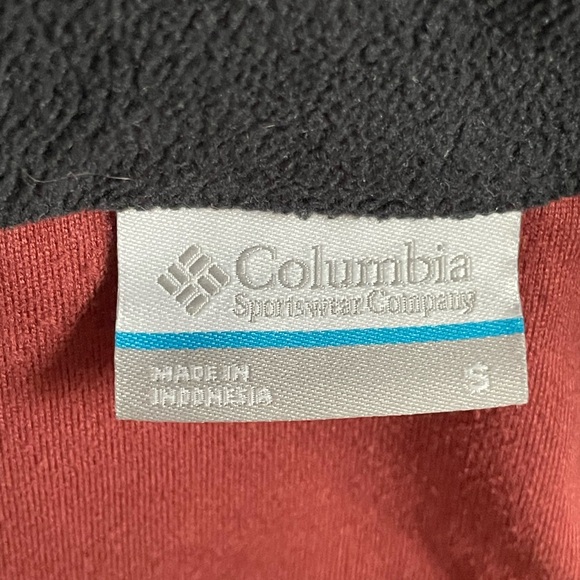Columbia 1/4 Zip Fleece Pullover Men’s Small Burgundy Outdoor Hiking Jacket - Picture 2 of 9